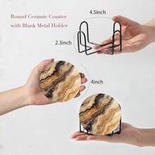 Coasters - Dark Brown Mixed Wave Marble - View 4