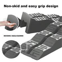 3-Step Wheel Chocks, 2pcs/Set, Heavy Duty Anti-Slip Design, 5 Ton Load Capacity, UV Resistant, Suitable For Cars, Pickups, Light Trucks, RVs, Trailers, Campers, Indoor & Outdoor Use, Made Of High-Quality Engineering Plastic - 5 Tonne - View 8