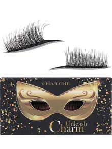 1/5/7/8对装懒人眼影睫毛贴，适合化妆。三合一自粘可重复使用，带假睫毛，快速眼妆贴纸，女性化妆、节日、派对、舞会的最佳选择。 - 彩色 - 查看 31