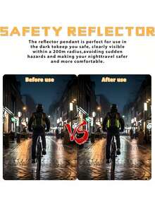 High-Visibility Reflective Keychain Set - Double-Sided Safety Strips Visible At Night, Suitable For Running, Cycling, And Walking - Nylon, Easy To Attach To Gear (Fluorescent Green, Black, Orange, Yellow, Red, Blue) - Multicolor - View 3