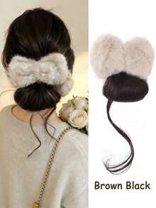 4英寸蓬松蝴蝶结发饰假发，发夹，女士蓬松发型，低发髻，盘发，龙须发髻假发爪夹，时尚发爪夹，优雅发夹 - 彩色 - 查看 18