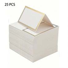 25/50 Pcs Gold Foil Framed Place Cards, Elegant Name Tag, Dining Table Decor Name Cards, Blank Place Cards, Guest Cards, Gold/Silver Foil Stamped Wedding Dinner Table Name Cards, Guest Seating Sign-In Cards, Place Cards, Christmas Wedding Dinner, Party Dinner, Decorations - Multicolor - View 10