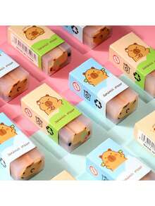 3/5pcs Set, Octopus Skin, Jelly, Cartoon Animal Transparent Sandwich Erasers, Student Writing Pencil Erasers, Practical Cleaning, Classroom Prizes - A - View 7