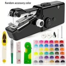 Máquina de Costura Portátil - Máquina de Costura Mini Portátil Adequada para Iniciantes e Adultos, Costura Rápida em Tecidos de Roupas DIY Doméstica e de Viagem (Cor Aleatória) - Multicolorido - Visão 16