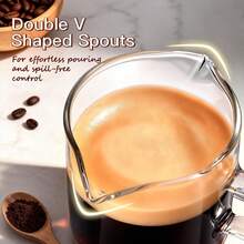 2 piezas Tazas de espresso de vidrio transparente con doble pico - Accesorios para máquina de café para el hogar - Esencial para el barista en casa - Tazas de espresso de 4 onzas con asa y pico - transparente - Ver 3