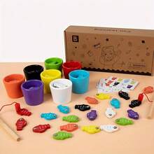 Children's Wooden Fishing Toy. Color Sorting, Fine Motor Skill Training, Develops Hand-Eye Coordination, Patience And Concentration. Educational Toy, Children's Toy, Very Suitable As A Holiday Or Birthday Gift. - Fishing Color Classification - View 3