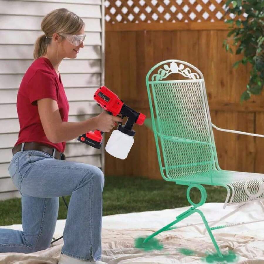 - 21V Pintor Eléctrico Pulverizador, Tres Modos de Pulverización 800ML Inalámbrico Pulverizador de Pintura Split Desmontar Cuerpo de la Máquina Auto Muebles Aerógrafo para Muebles Gabinetes,40978645 - A - Ver 1