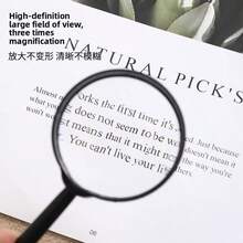 6X & 12X Magnifying Glass, Handheld Portable Double Magnifier With Anti-Glare Anti-Scratch Coating, Suitable For Reading Small Text, Elderly Use, Pocket-Sized For Books, Maps, Phone Repair, Jewelry, Coins, Stamps, Science Observation, Outdoor Exploration (1/2pcs) - Black - View 10