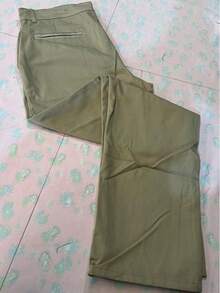 Pantalon de trabajo de gabardina color beige - Caqui - Ver 3