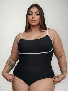 Body Plus Size Suplex Premium Modelador - Alça Fina Confort - Não Fica Transparente - Do G1 ao G3 - Preto - Visão 8