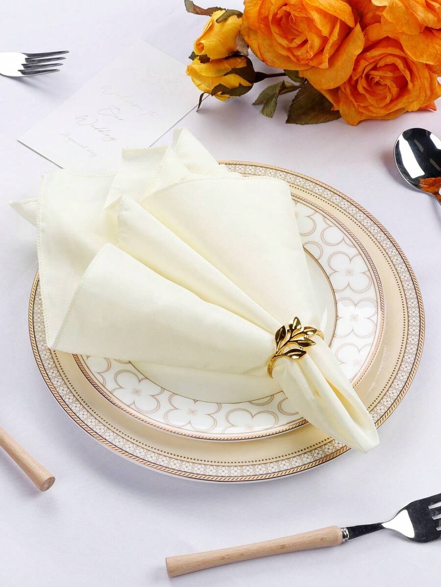 10/20/30pcs Solid Color Square Cloth Napkins, Polyester Napkins, Soft Washable Reusable 12/14/17/20 Inch, For Home, Hotel, Wedding, Party, Restaurant & Festive Celebrations - Beige - View 1