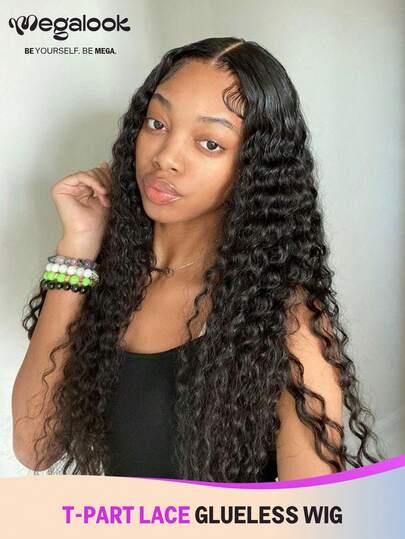 MEGALOOK Glueless 6x6 T-Part Lace Water Wave Wig 100% Human Hair Pre Cut Lace Closure Wig Transparent Lace Natural Color 14 26 Inch Bob Wig - Natural Looking Daily Use Office Ready Corpse Bride Halloween Vibes Party Style Y2K Baddie Vacation Outfits Outdoor Cosplay Campus School Holiday Christmas Part Wedding Festival Ready For Women