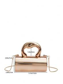 1pc Multicolor Glossy Holographic Leather + Metal Chain Mini Crossbody Bag, Lockable Closure, Style For Girls, Suitable For All Seasons - Multicolor - View 12