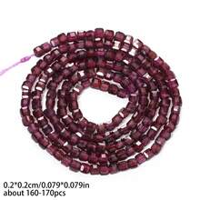 Đá Garnet tự nhiên AAA màu đỏ đậm, chất lượng cao, dạng khối lập phương, dùng làm hạt trang sức DIY, vòng tay, dây chuyền, bông tai tuyệt đẹp, quà tặng cho nam nữ. - Hạt - Xem 4