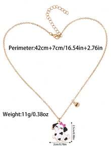 Set de 2 collares con colgante de cachorrito de dibujos animados, joyería de amistad para mejores amigos, para uso diario - Multicolor - Ver 2