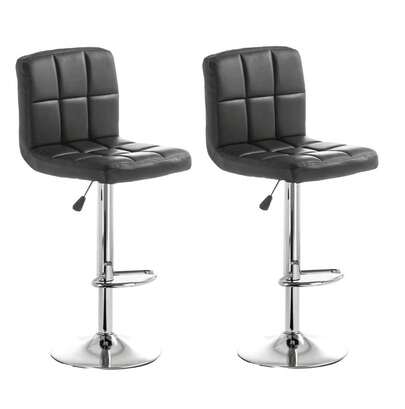 HappyWare Set de 2 Bancos Altos para Barra Giratorios 360° con Respaldo Acolchonado y Altura Ajustable. Diseño moderno y minimalista ideal para cocina, barra o desayunador. Ajuste de altura por sistema hidráulico (aprox. 95 – 115 cm). Respaldo acolchonado para mayor comodidad y mejor postura + reposapiés metálico integrado. Asiento cómodo con tapizado acolchado de fácil limpieza. Estructura resistente con base amplia de metal cromado que brinda estabilidad y durabilidad. Bancos altos giratorios ideales para barras, islas de cocina, desayunadores, bares en casa o restaurantes. Soportan hasta 120 kg por banco. Fáciles de armar y de estilo contemporáneo que combina con cualquier espacio.