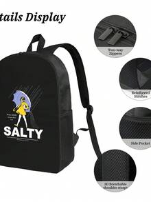 Xzxx Polyester Printed Rucksack - Fashionable Designs With Easy-Clean Material - 黑色 - 查看 5