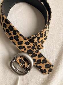 1pc Women's Leopard Print Buckle Fashion Belt - Leopard Print - View 4
