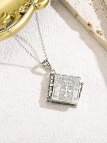 1本带书页的圣经，内含主祷文，配以十字架吊坠，护身符项链，圣经十字架，幸运符 - A - 查看 9