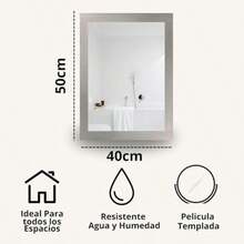 zxxramex - Espeo de Pared 40 x 50 para Baño Sala Oficina. Gris OordEspejo del baño - Oxford gris - Ver 6