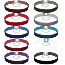 1.6cm 20pcs Mix Color Velvet Chokers Vintage Necklace For Women With Extension (XL-1002-11) - 1.6公分-20個-混色 - 查看 1