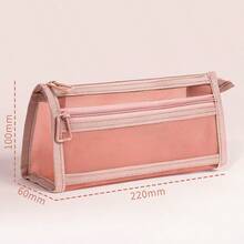 Transparent Mesh Pencil Case, Large Capacity Stationery Box With Double Layer Design For Students, Exams - Multicolor - View 8