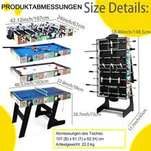 4 In 1 Multi Sports Game Table Combo Table- Pool Table/Air Hockey/Mini Table Tennis Table/Football Table With Folding Legs, 4 Ft - Blue - View 2
