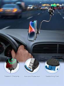 1个通用型卡车/厢式货车手机支架，14英寸柔性软管臂，强力吸盘，360°旋转，单手操作，加固注塑，稳定性强 - 手機支架 - 查看 2