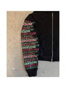 New American Street Retro Hoodie Loose Metal Decoration Y2K Personalized Zipper Sweater New - màu đen - Xem 7