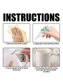 30克多用途防水透明陶瓷胶，快干型粘合剂，适用于玻璃、木材及其他一般用途 - 一件裝 - 查看 6