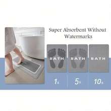 防滑硅胶浴室垫，超强吸水，速干，柔软舒适，可机洗，适用于浴室、卧室、厨房、洗衣房等场所，淋浴房配件 - 无香型 - A - 查看 11