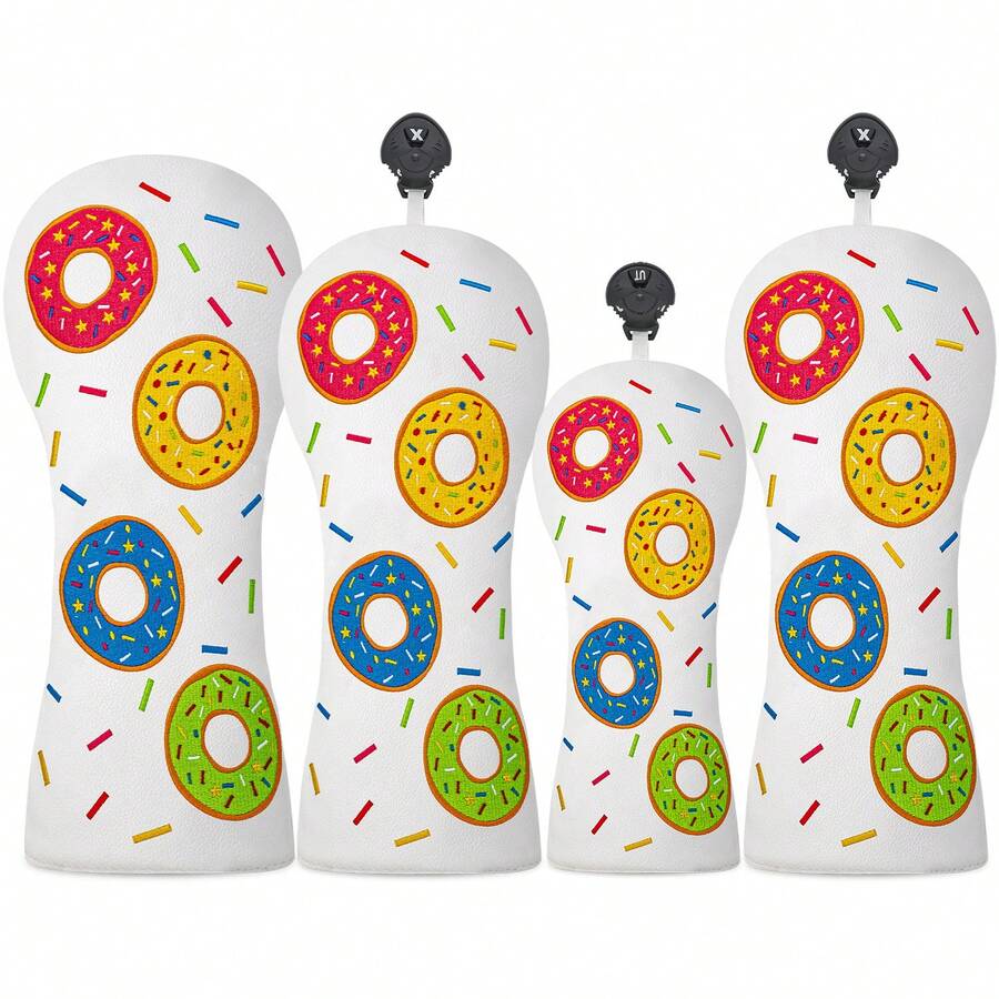 Fundas de palos de golf con diseño de rosquilla para driver, maderas y hierros híbridos - Fundas protectoras para palos de golf, funda de driver divertida - Adecuado para entusiastas del golf masculinos y femeninos, es una funda protectora de palos de golf que vale la pena tener. - Multicolor - Ver 1
