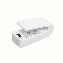 1pc Mini Vacuum Food Sealer, ABS Material, Compact And Portable. Comes With Fridge Magnet Sticker. Low-Loss Heating Technology, Ergonomic Design, Good Preservation Effect, White/Pink Available, Compatible With Plastic Bags (Requires AA Batteries), Suitable For Home, Travel, Camping And Office Use. Essential Kitchen Tool. - Multicolor - View 12