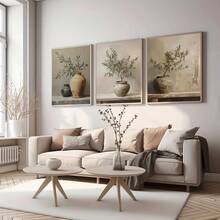 1 Stück gerahmte Leinwandkunst, Olivenbaum und Vintage Vase Leinwanddruck, moderne Wanddekoration, geeignet für Wohnzimmer, Schlafzimmer, Büro, Nahost-Heimdekoration, Raumdekoration Ästhetik, Retro-Bauernhaus-Stil dekorativer Poster, Frühlingsdekoration - Olivenbaum - Übersicht 1