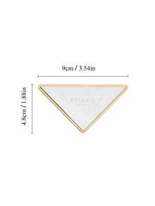 Prada Gương trang điểm hình tam giác cổ điển, gương một chiều màu bạc cầm tay, nhỏ gọn và thanh lịch, kèm túi đựng, lý tưởng cho các cô gái. - Bạc - Xem 6