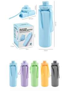 可折叠便携水杯，螺旋盖防漏，硅胶材质，新颖创意，节省空间，握感舒适，旅行运动必备，防漏，防震，耐酒精，可折叠杯身，轻巧设计，大容量，耐热 - 彩色 - 查看 11