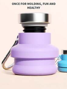 2pcs Ultra-Light Foldable Water Bottles - Collapsible Silicone Cups With Carabiner, Heat/Cold Resistant & Leak-Proof, Perfect For Hiking/Cycling Backpackers - Multicolor - View 4