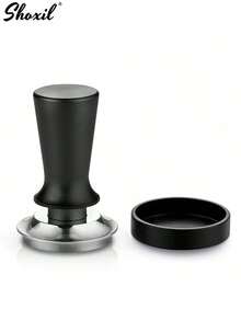 shoxil 1 pieza Juego de Prensador de Espresso con Alfombrilla - Prensador de Acero Inoxidable y Base Antideslizante, Kit de Prensador de Café de Grado Barista para Máquinas de Espresso - Kit de compresión de polvo - Ver 1