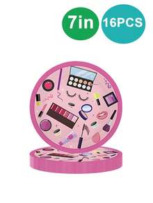 16pcs, Cosmetics Themed Spa Party Disposable Tableware Set, Including 7/9inch Paper Plate, 9oz Paper Cup, Napkin And Supplies Set, Suitable For Ladies Spa Birthday Party, Friends Party, Spring Event, Holiday Party Supplies - Multicolor - View 11