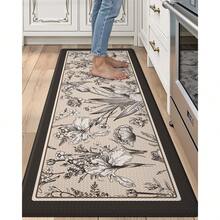 Alfombra de cocina anti-fatiga, Almohadilla de confort en forma de nube para estar de pie, Cojín de piso impermeable y antideslizante para fregadero, lavandería, oficina, Alfombra de espuma de memoria para pisos duros, Decoración del hogar, Regalo del Día de San Valentín - Negro - Ver 2