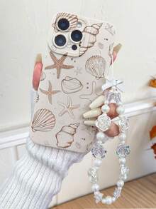 1 chiếc ốp lưng điện thoại thời trang in hình sao biển và vỏ sò, viền đục lỗ, màu sắc rực rỡ, dày dặn, chống rơi vỡ, kèm phụ kiện vòng tay hạt cườm, tương thích với iPhone 16/11/16pro/16plus/16promax/16e/15Promax/13/14/12/XS/XR/7G/8P, Galaxy S25/S25PLUS/S25 Ultra/A16/A36/A26, 11/12Pro/12/12X/13Pro/14Pro/15Pro/, 10/9/Note9/12c/Note11pro/Note8Pro - Nhiều màu - Xem 5