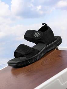 1 Pair Men's New Anti-Slip Summer Soft-Sole Beach Sandals, Youth Sports Wear-Resistant Driving Casual Breathable Slippers - Black - View 5