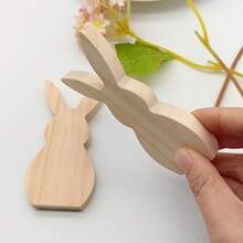 2 Bunny Decorations Natural Wooden Bunny Suitable For Easter Decoration FPE1 - Natural - View 6