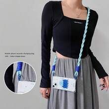 Vòng tay điện thoại, mặt dây chuyền ốp điện thoại, vòng đeo tay nhỏ gọn và dễ đeo, phù hợp với phụ nữ cao cấp, máy ảnh, điện thoại di động, v.v. Thiết kế thời trang, đơn giản và chất lượng cao, tương thích với Android và hầu hết các điện thoại thông minh, quà tặng cho mẹ, gia đình, bạn bè, trẻ em, sinh nhật, ngày lễ. - Màu xanh lam - Xem 4