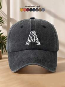 1顶男女通用纯色可调节户外运动休闲恶魔面具棒球帽，适合日常装饰，春/夏/秋/冬皆宜 - B - 查看 5