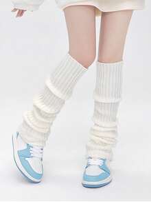 1 Pair Children Vertical Striped Leg Warmers, Casual Wear - White - View 6