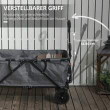 Garden Trolley, 120 Kg, Can Be Loaded, Foldable; Transport Trolley With Removable Tarpaulin, 160 Litres, Dark Grey. - Dark Grey - View 7