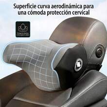 Almohada cervical para reposacabezas de coche, almohada ergonómica en forma de U con espuma viscoelástica, la solución definitiva para dormir durante viajes largos en coche. - Negro - Ver 2