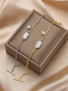 1条S925纯银网球链手链，镶嵌方形和水滴形立方氧化锆石，青少年手部饰品，青少年礼物 - GPB43 - 查看 5