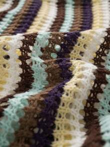 女士休闲度假条纹圆领针织上衣+修身迷你裙套装 - 綠色 - 查看 7